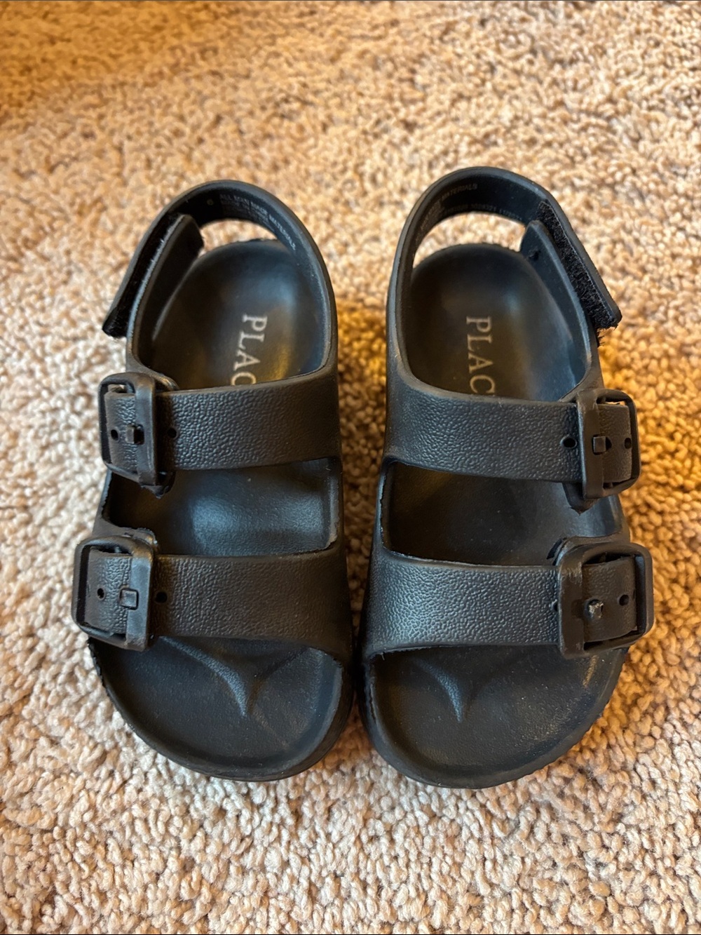 The Children's Place Black Double-Buckle Kids Sandals
